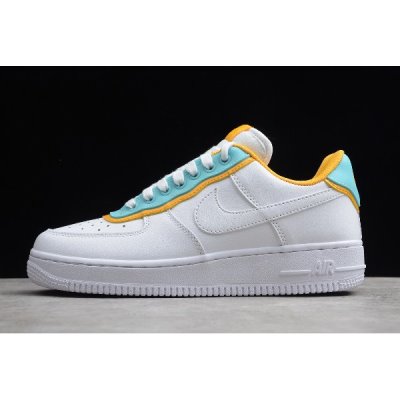 Nike Air Force 1 Low Se Beyaz / Açık Mavi / Altın Kaykay Ayakkabı Türkiye - 67G0LN1R